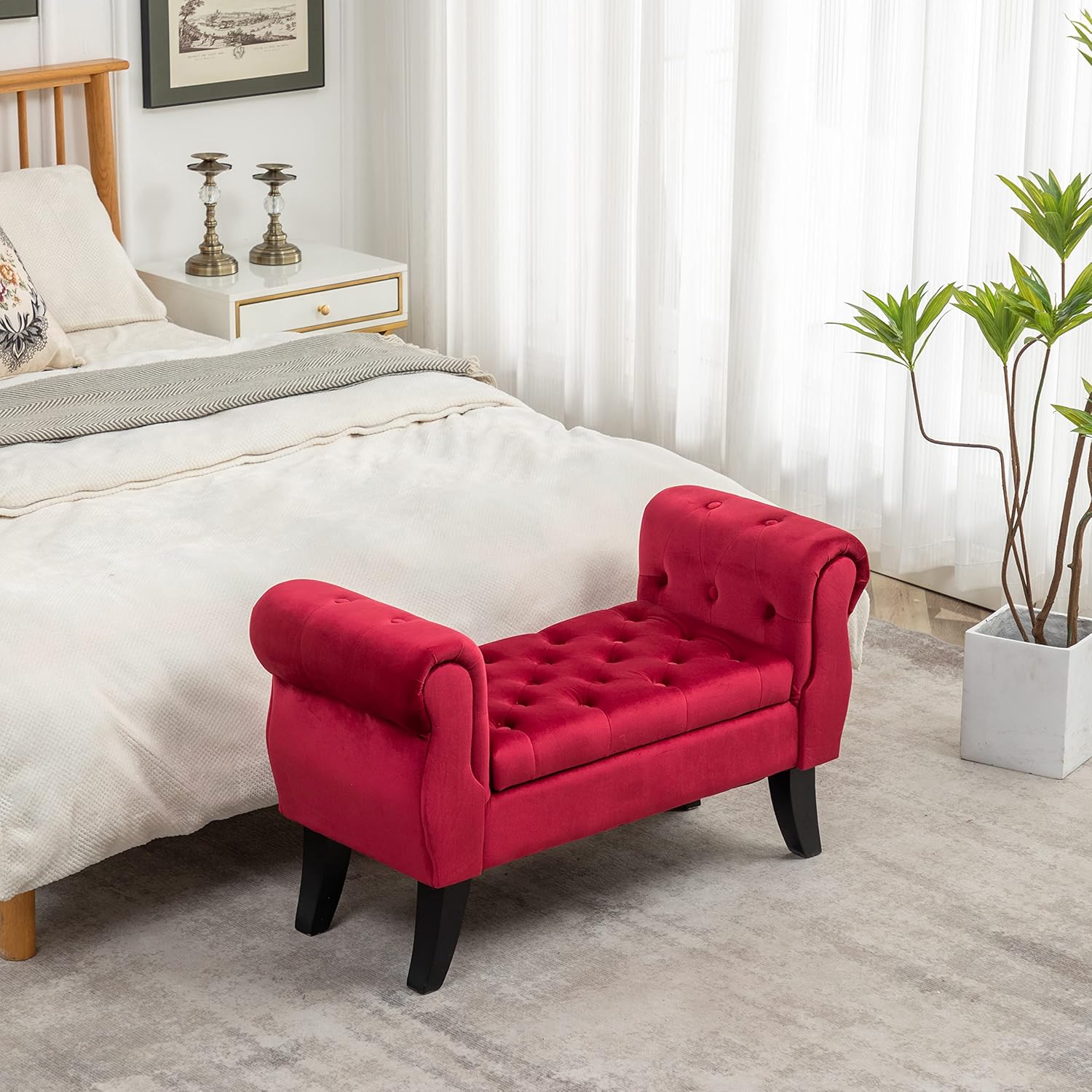 anwickjeff 40" Storage Bench for Bedroom End of Bed Rolled