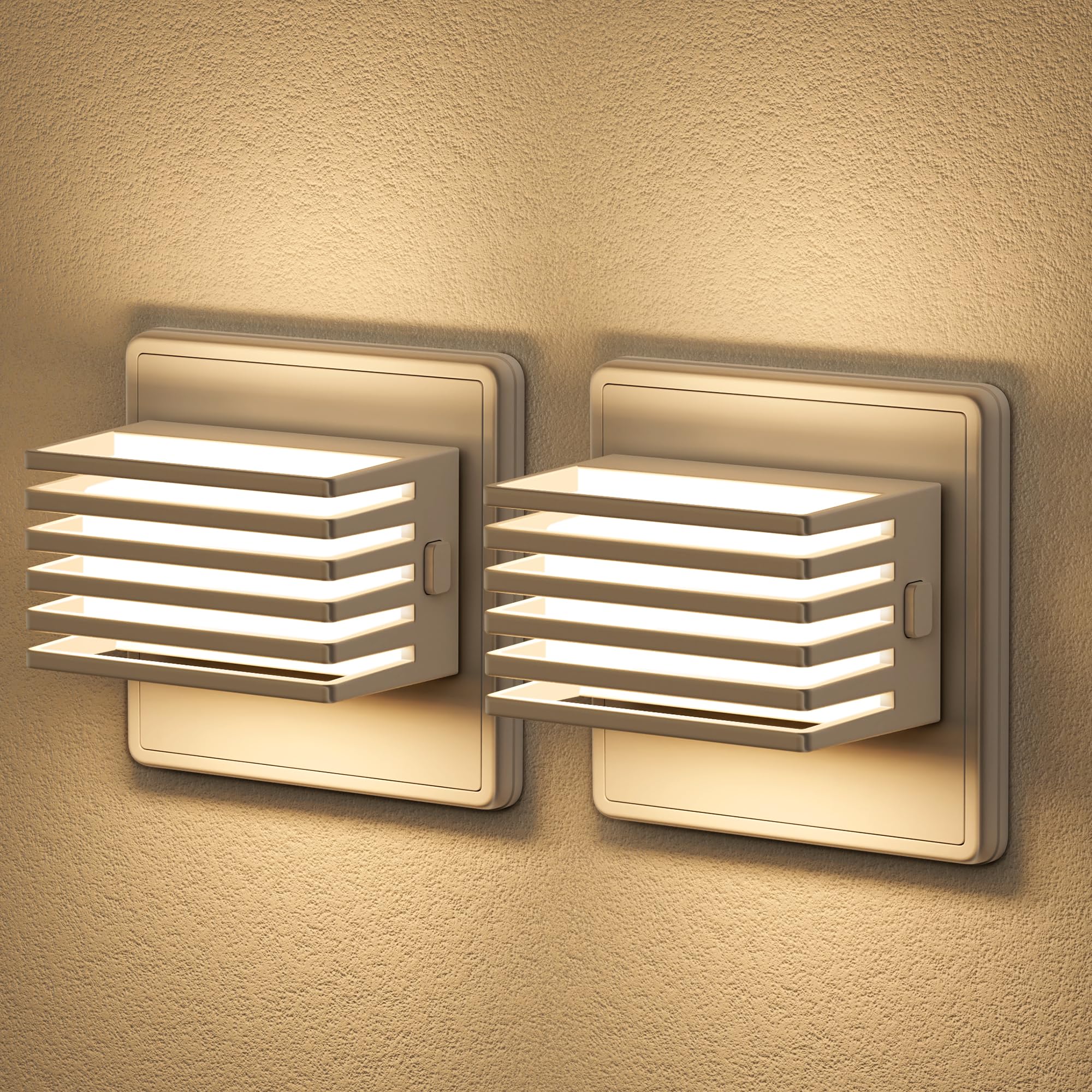 Emeritpro Nachtlicht Steckdose mit Dämmerungssensor, 2 Stück Steckdosenlicht Kinder Steckdose, Nachtlicht Dimmbar 30/60/100Lm, 3000K Warmweiß, LED Steckdosenlicht für Kinderzimmer, Schlafzimmer