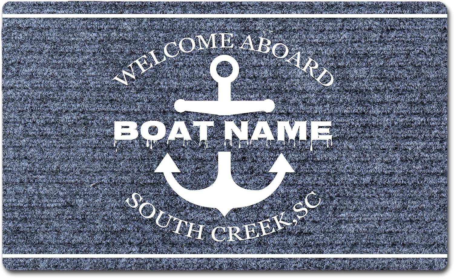 Aboard Doormat Personalized Boat Name Doormat