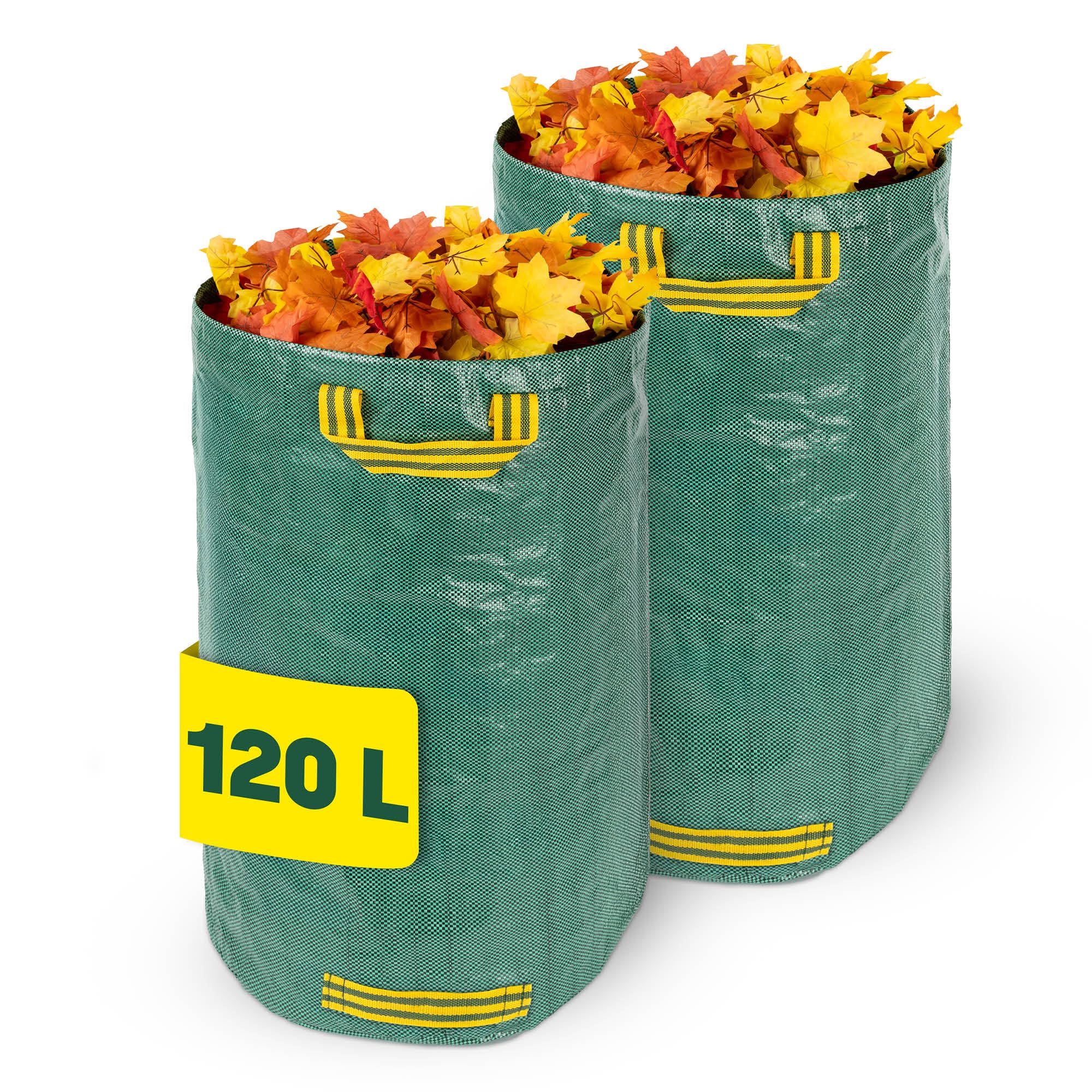 Livivo 120L - 2 Pack Heavy Duty Garden Waste Bags With Handles - 120L Set Of 2 Bags Collapsible Design With Stay-Open Ring Garden Waste Garden Bags Heavy Duty With Handles