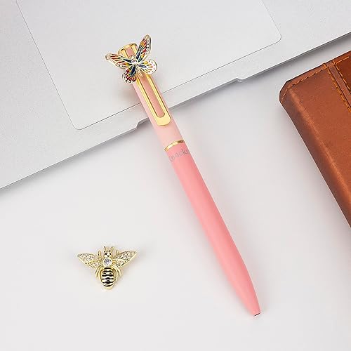 Miniatura 6 de Pluma de Gel de Tinta de Mariposa de Metal Púrpura, Bolígrafo Único y Divertido con Imán, Adorno Bonito para Escritura, Dibujo, Uso en Oficina
