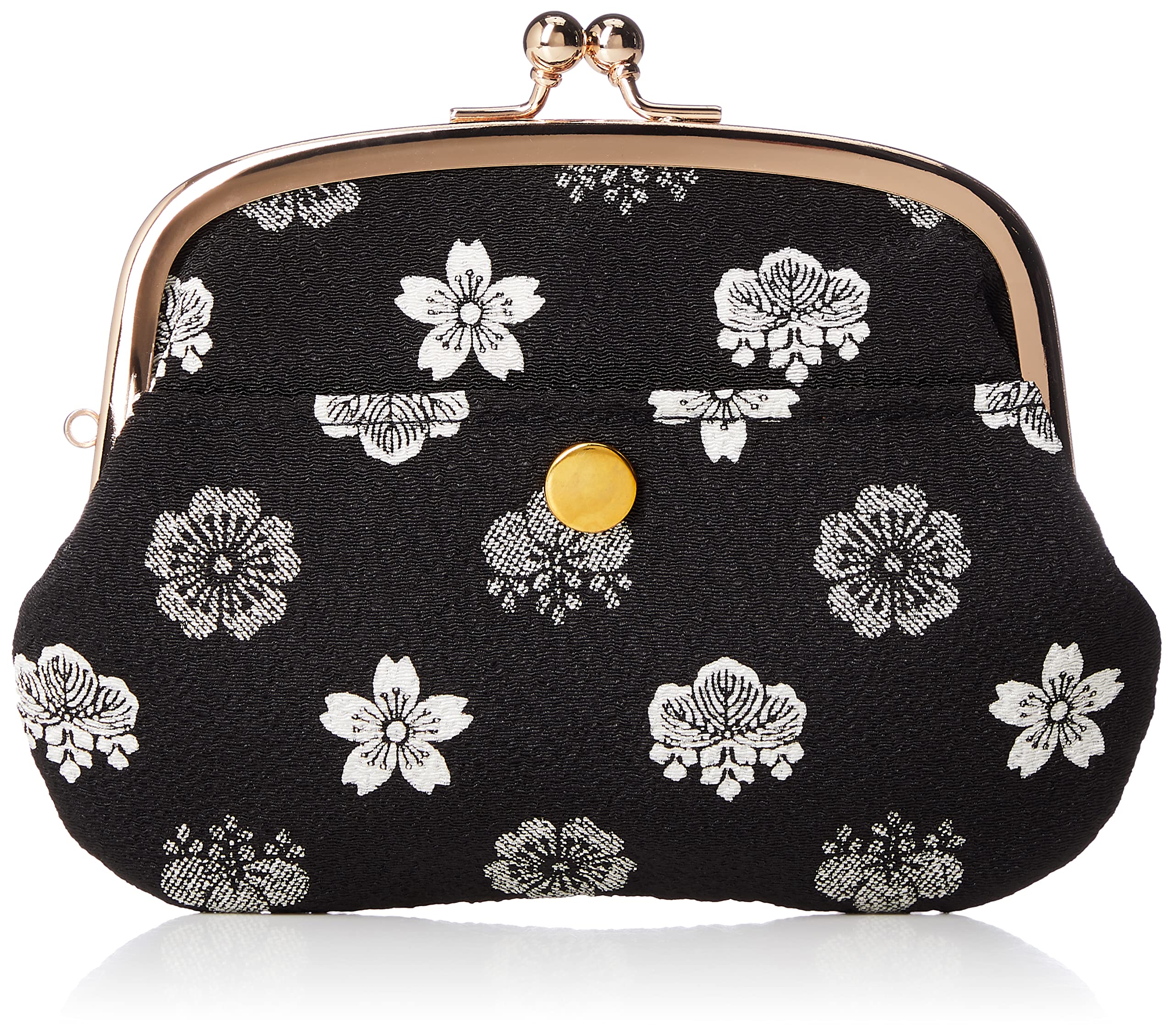 Japanese Gamaguchi Clasp Wallet Camellia Cream White Parent-Child Frame Japan