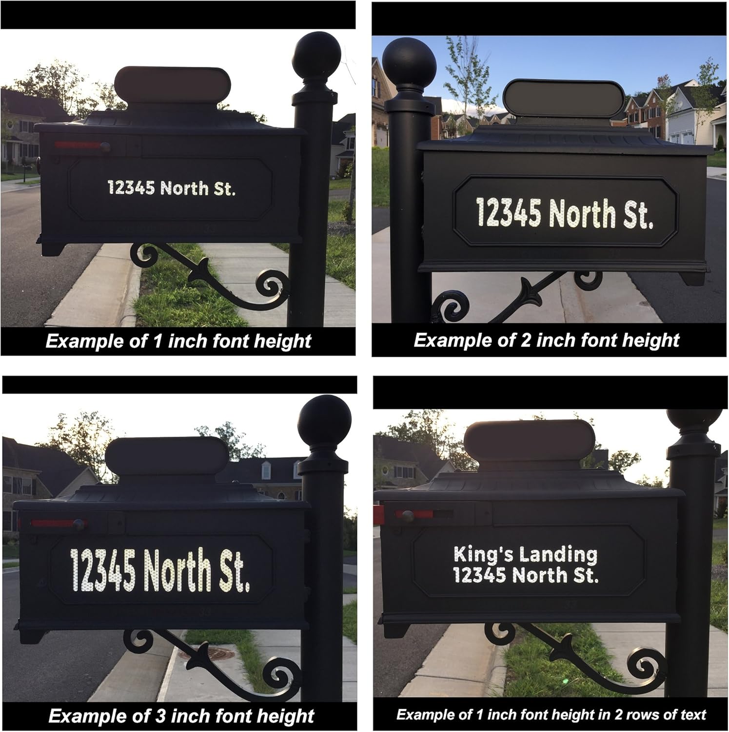 customTAYLOR33 High Intensity Grade Reflective Custom Mailbox Letters Numbers - Houses, Apartments, Condos, Businesses (1 inch Font Height, 1 Row of Text)
