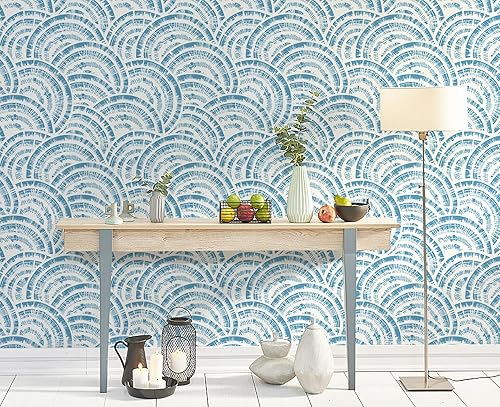 Miniatura 3 de Toduso Papel tapiz geométrico negro para despegar y pegar, papel tapiz blanco y negro, papel tapiz circular de 17.3 x 393.7 pulgadas, papel tapiz