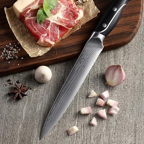 Vista 14 de Cuchillo de pan dentado de 8 pulgadas, cuchillo de cocina profesional de la serie XingRui forjado con VG10 Super Steel de 67 capas de Damasco, mango