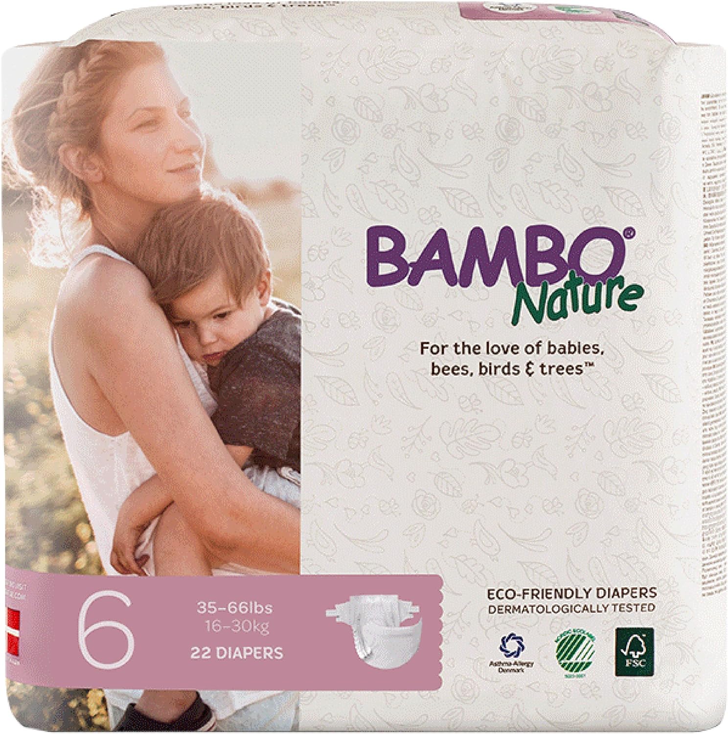 Bambo Nature Eco Friendly Premium Nappies for Sensitive Skin, Size 6