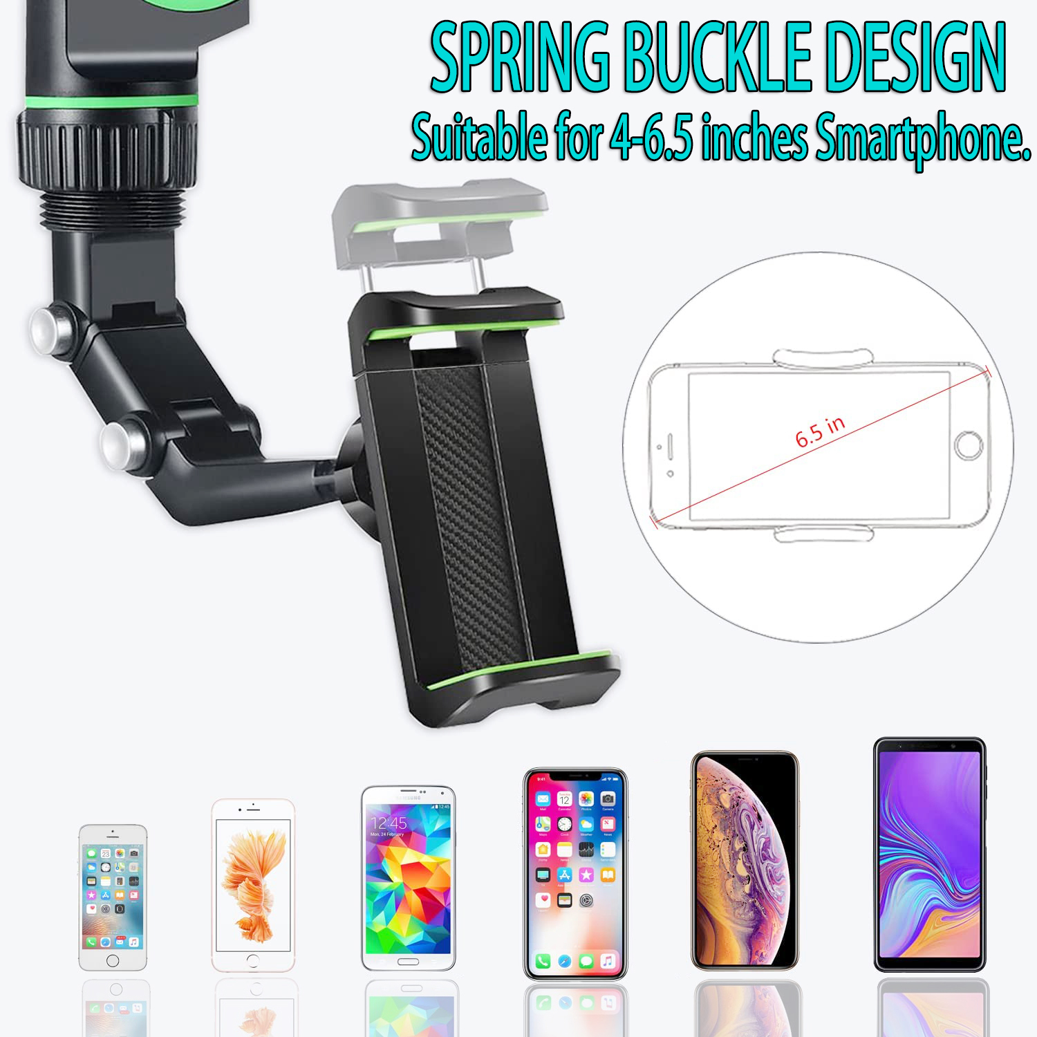 Supporto Per Telefono Universale Per Specchietto Retrovisore Auto - Girevole 360°, Clip, Xukey