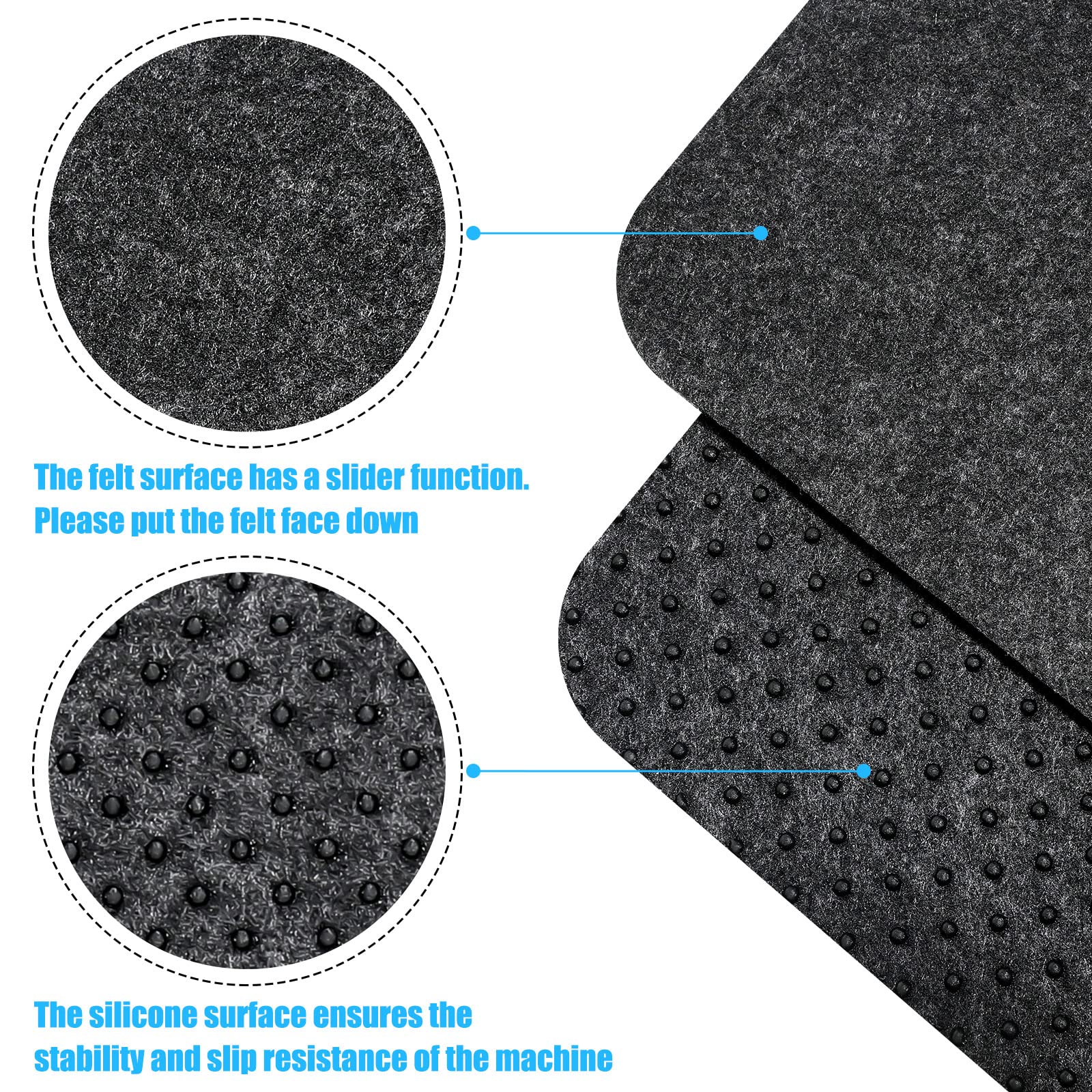 4 Pcs Heat Resistant Mat for Air Fryer Kitchen Countertop Protector Mat Kitchen Appliance Pads Non Slip Heat Proof Pad Non Stick Black Coffee Maker Microwave, 16 x 12 Inch