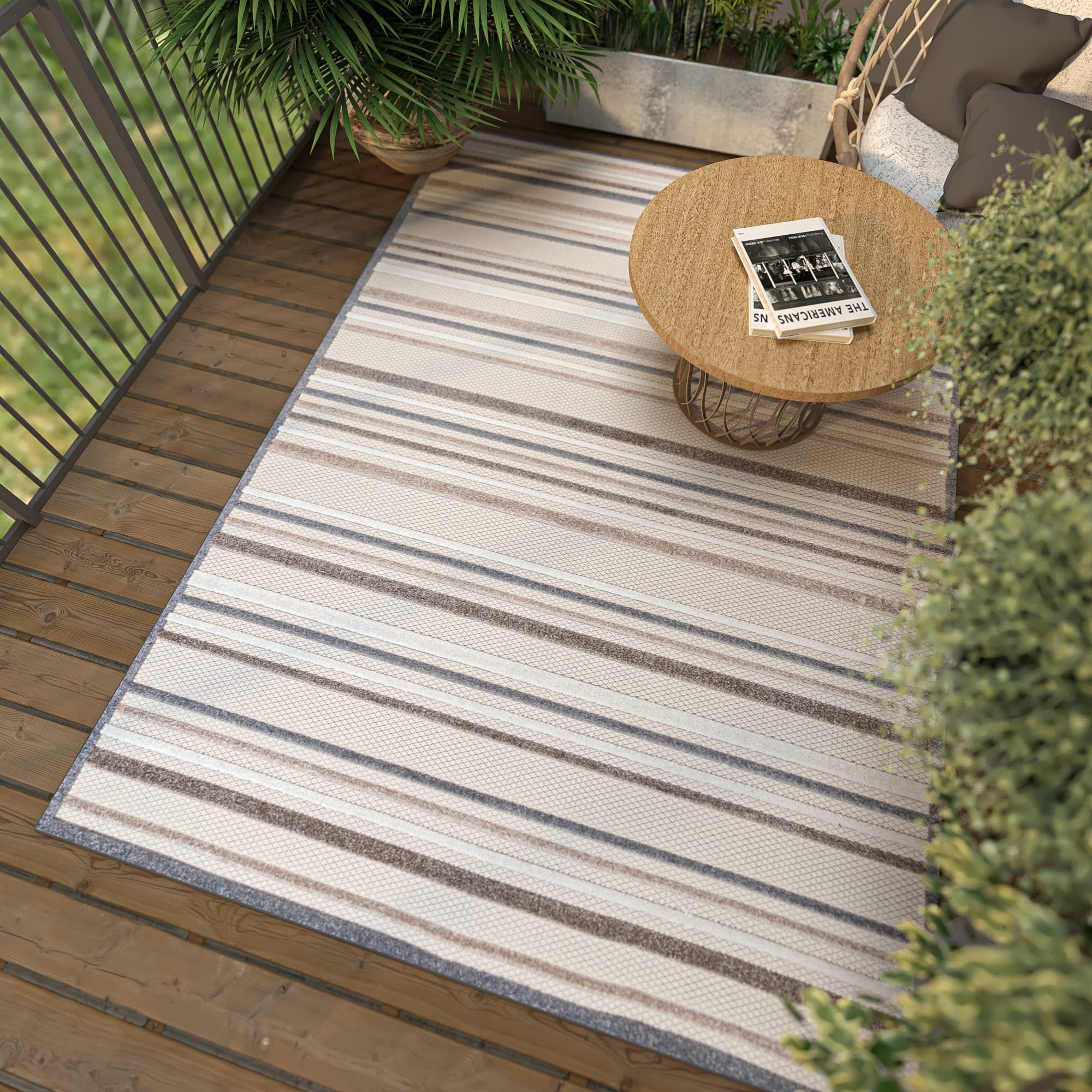 Tapis Extérieur Mazovia 160x230 Cm - Résistant Intempéries, Polypropylène Pour Terrasse & Balcon