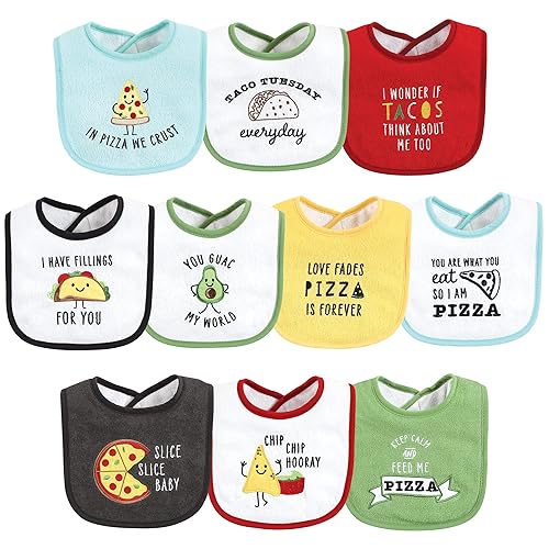 Miniatura 18 de Hudson Baby Baberos absorbentes unisex para bebé de felpa de algodón con relleno de fibra, ojos guapos, talla única