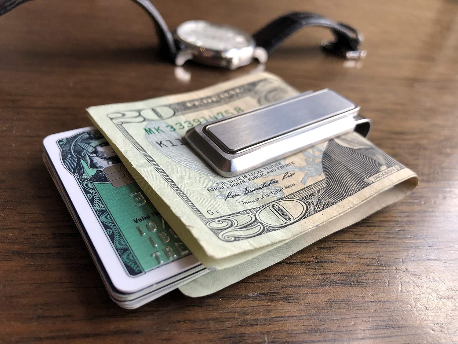 M-Clip Stainless Steel Brushed Polished Stainless Money Clip (SS-BSS-BRPB)