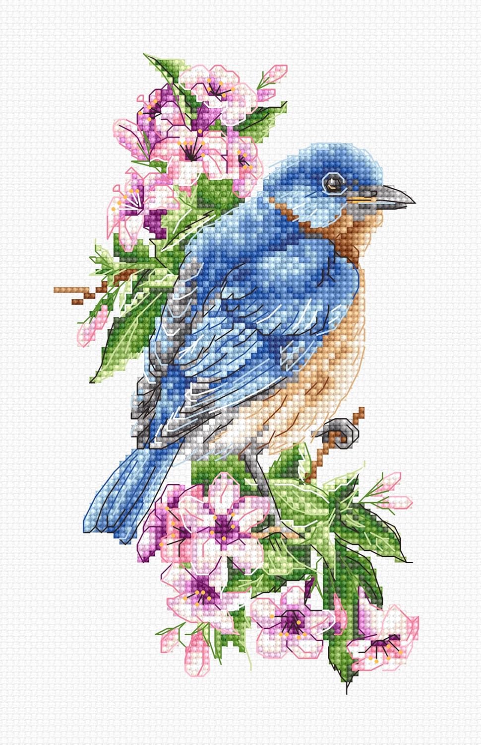 Luca-S Cross Stitch Kit Blue Bird on the Branch B1198