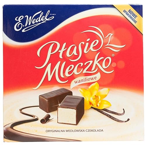 Wedel Ptasie Mleczko - Malvavisco de vainilla cubierto de chocolate, 13.4 onzas