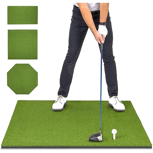 GoSports Elite Golf Hitting Mats for Indoor/Outdoor Practice – Choose Size – Turf Driving Range Mats for Golf Simulators and Practice