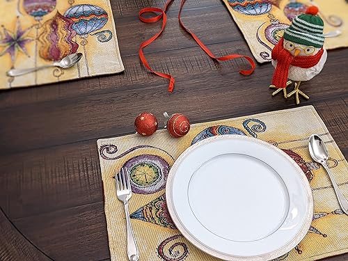 Miniatura 6 de DaDa Bedding - Juego de 4 manteles individuales de algodón y lino para mesa de comedor, 13 x 19 pulgadas