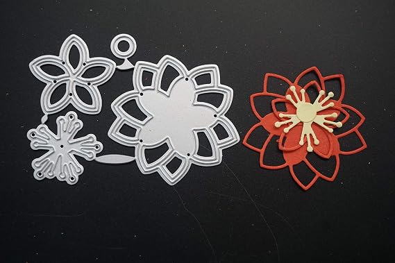 Metal A Sunflower Cutting Dies+A Stereoscopic 3D Flower Die Cuts Embossing Stencils Template Mould for Card DIY Scrapbooking Album Stamp Paper Card Embossing Crafts Decoration