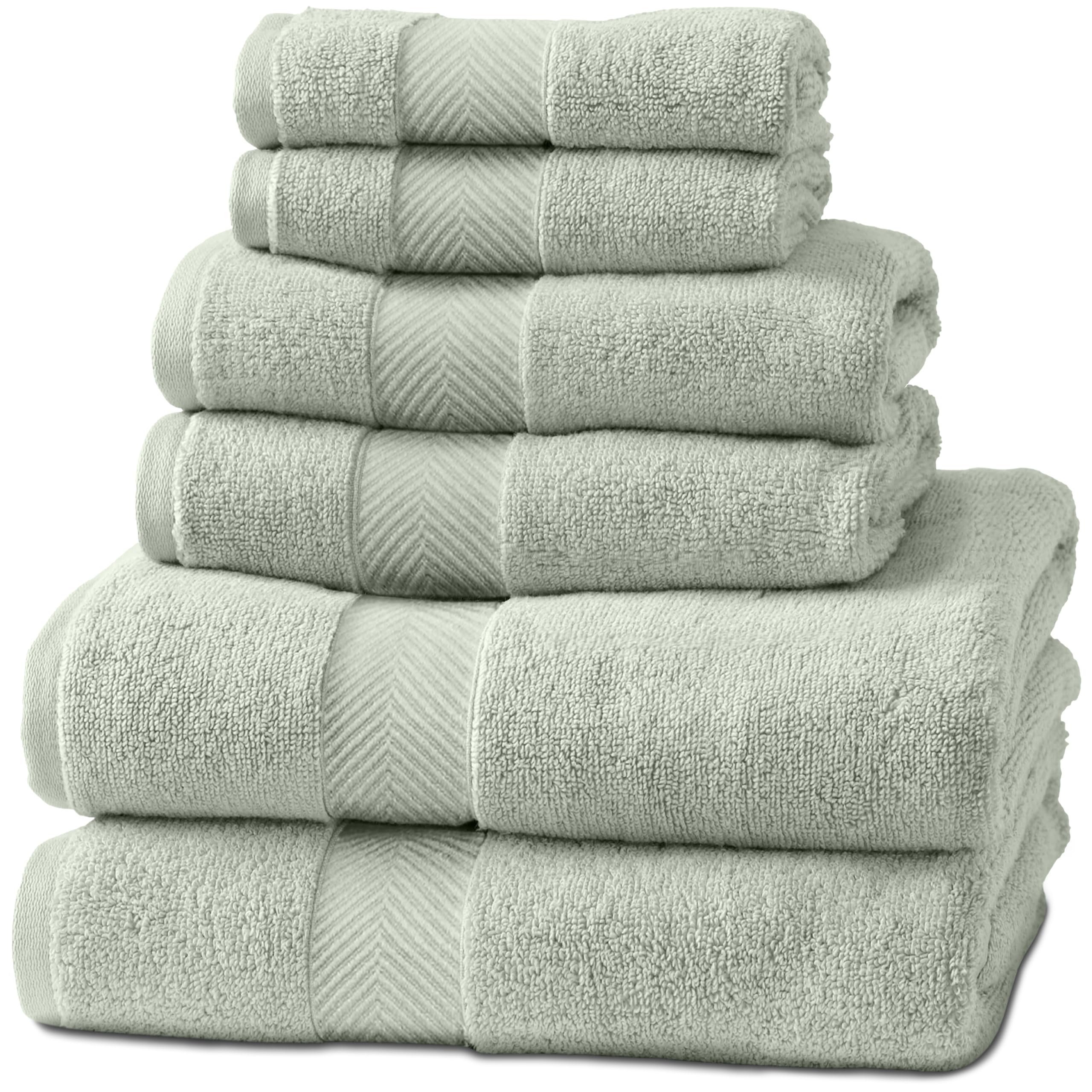 Viscose from Bamboo Bath Towels Set of 6 - Extra Plush 700 GSM Quick Dry Cotton Blend for