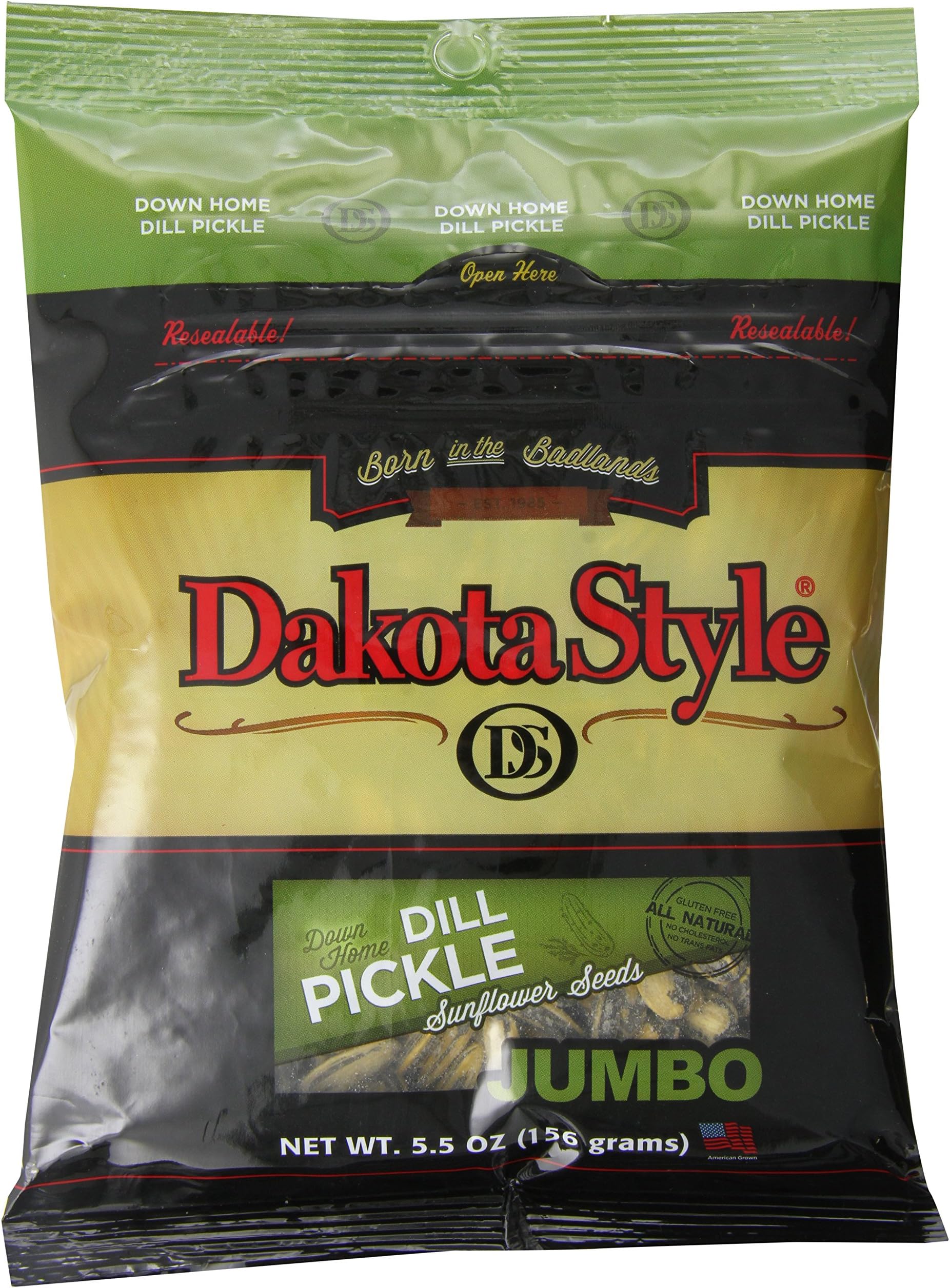 Dakota Style Jumbo In-Shell Sunflower Seeds, Down Home Dill, 5.5 Ounce (Pack of 12)