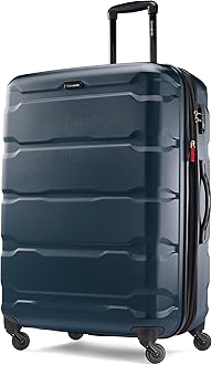 Omni PC Hardside Expandable Luggage with Spinner Wheels, Teal, Checked-Large 28-Inch