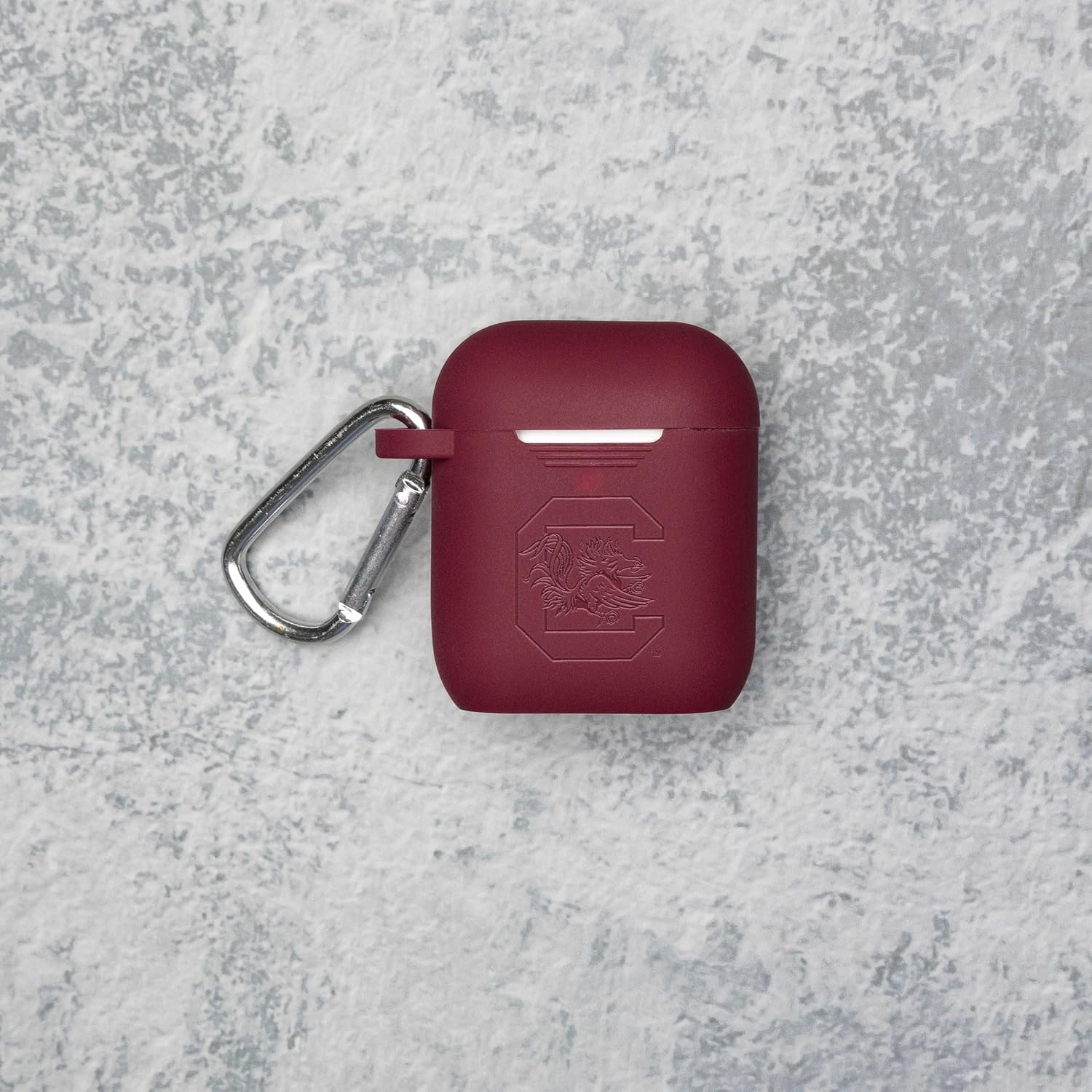 Affinity Bands South Carolina Gamecocks Engraved Silicone Combo Package Compatible with Apple Watch and AirPods Gen 1 & 2 (38/40/41mm (42mm Series 11) Maroon)