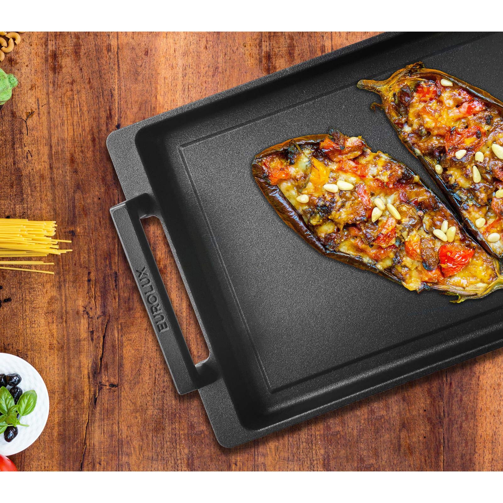 Eurolux Teppanyaki Grillplatte 41 x 24 cm beschichtet Induktion Antihaft Made in Germany