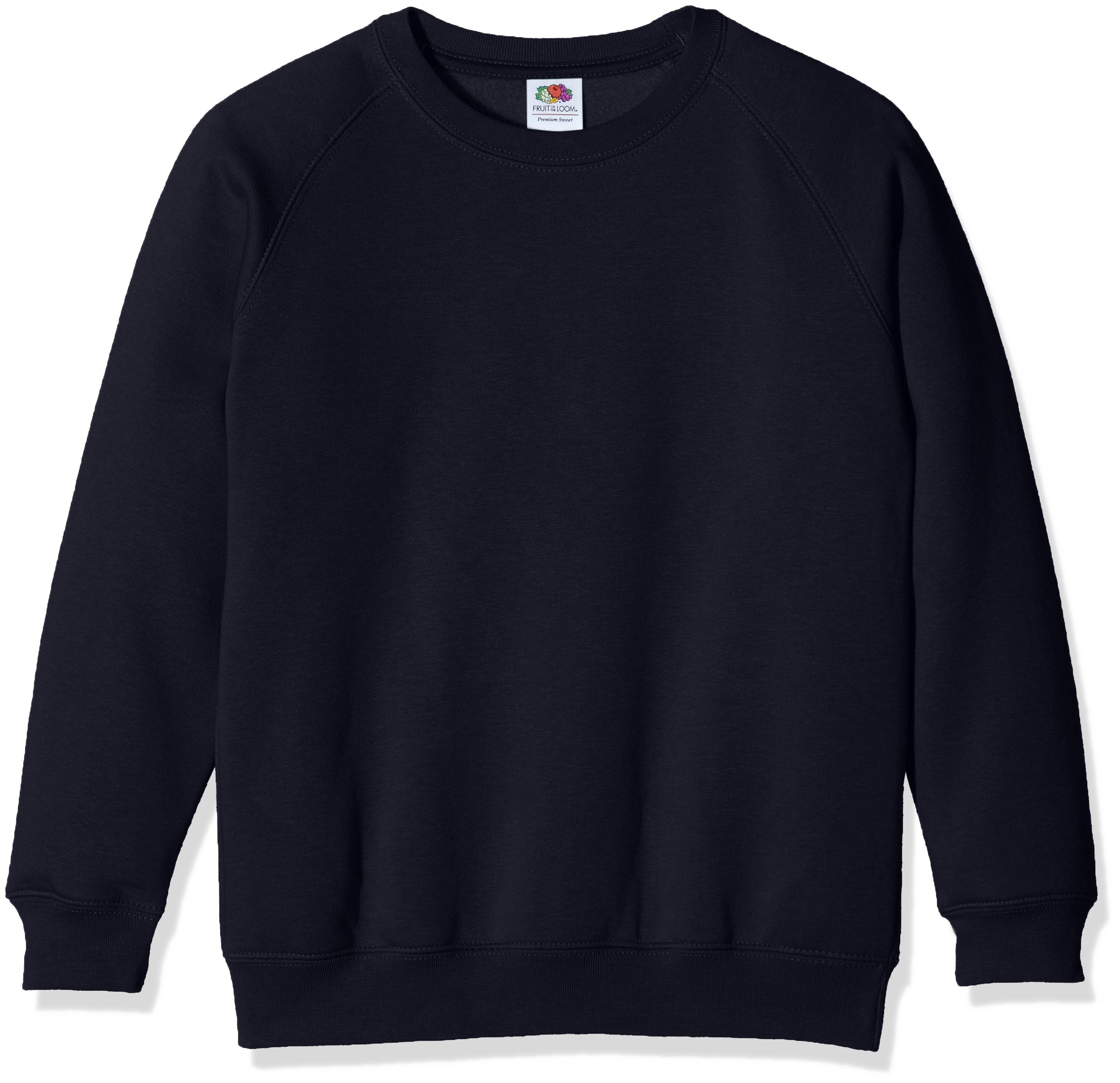 Fruit of the Loom Unisex Kids Raglan Classic Sweater, Deep Navy, 9-11 Years (Manufacturer Size:32)