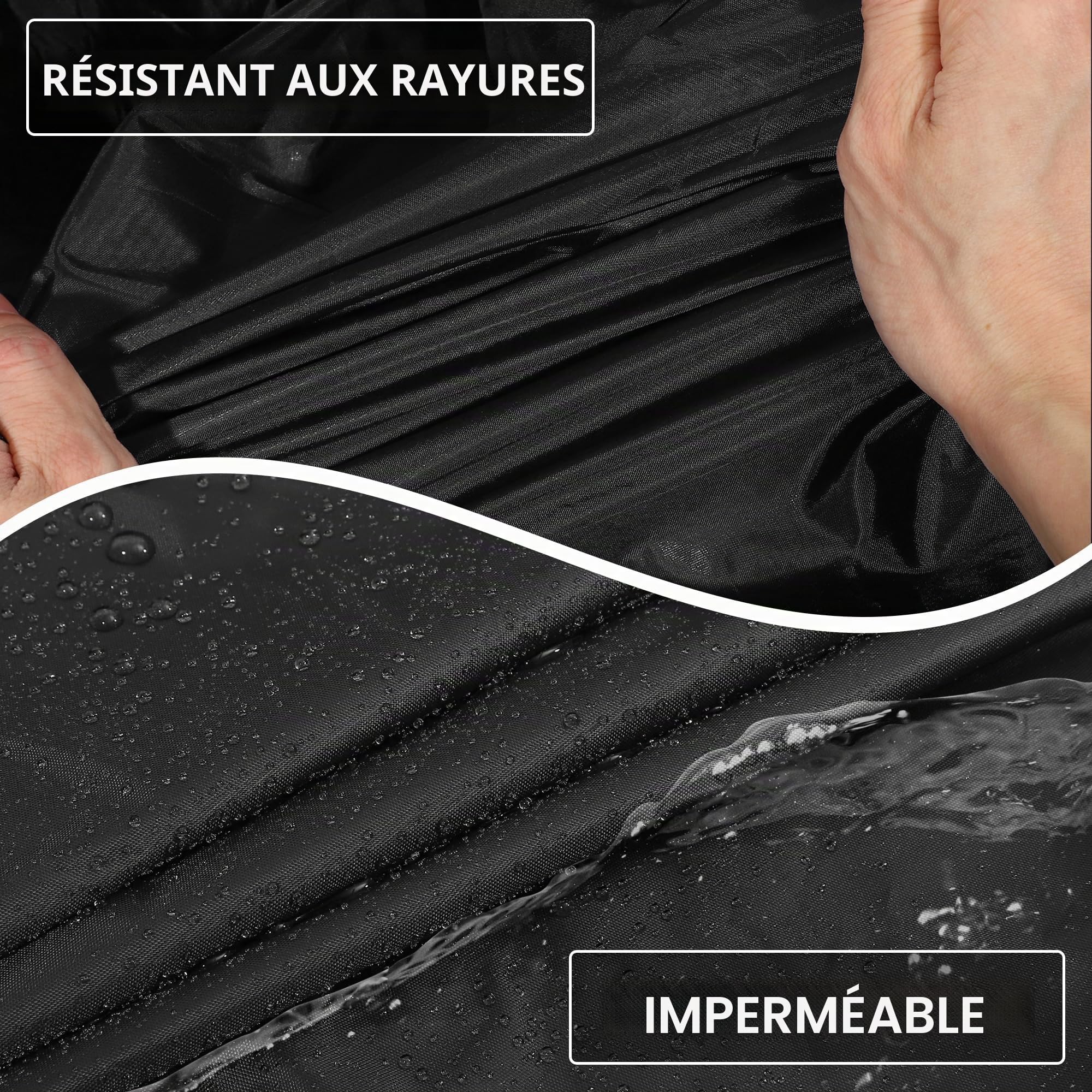 A ABSOPRO Housse De Voiture pour Mercedes-Benz GLA 13-23 1pc | 210D-PU, Noir, Extérieur, Tout Temps, Imperméable, Coupe-Vent, Protection Solaire, Fermeture Éclair Conducteur, Complète