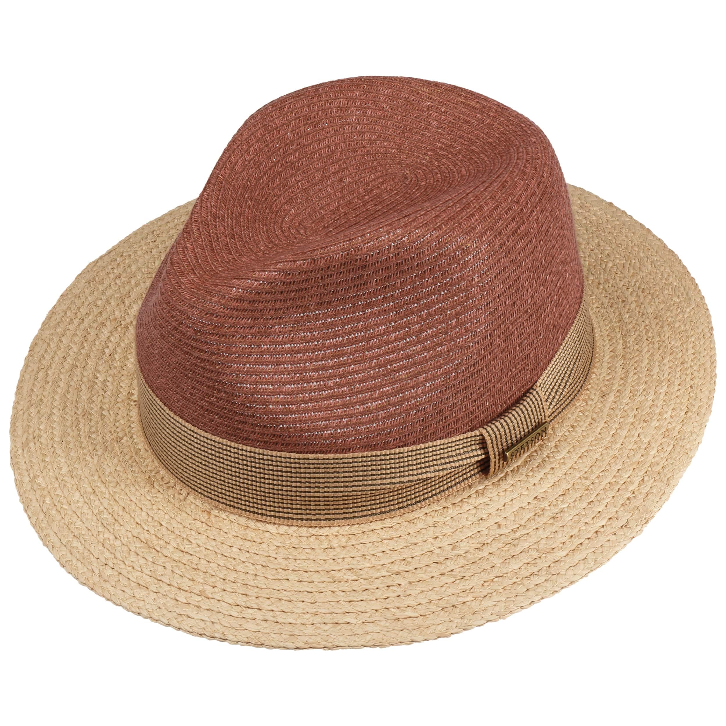 Stetson Twotone Traveller Chapeau de Paille Raphia Bicolore Homme Printemps Ete