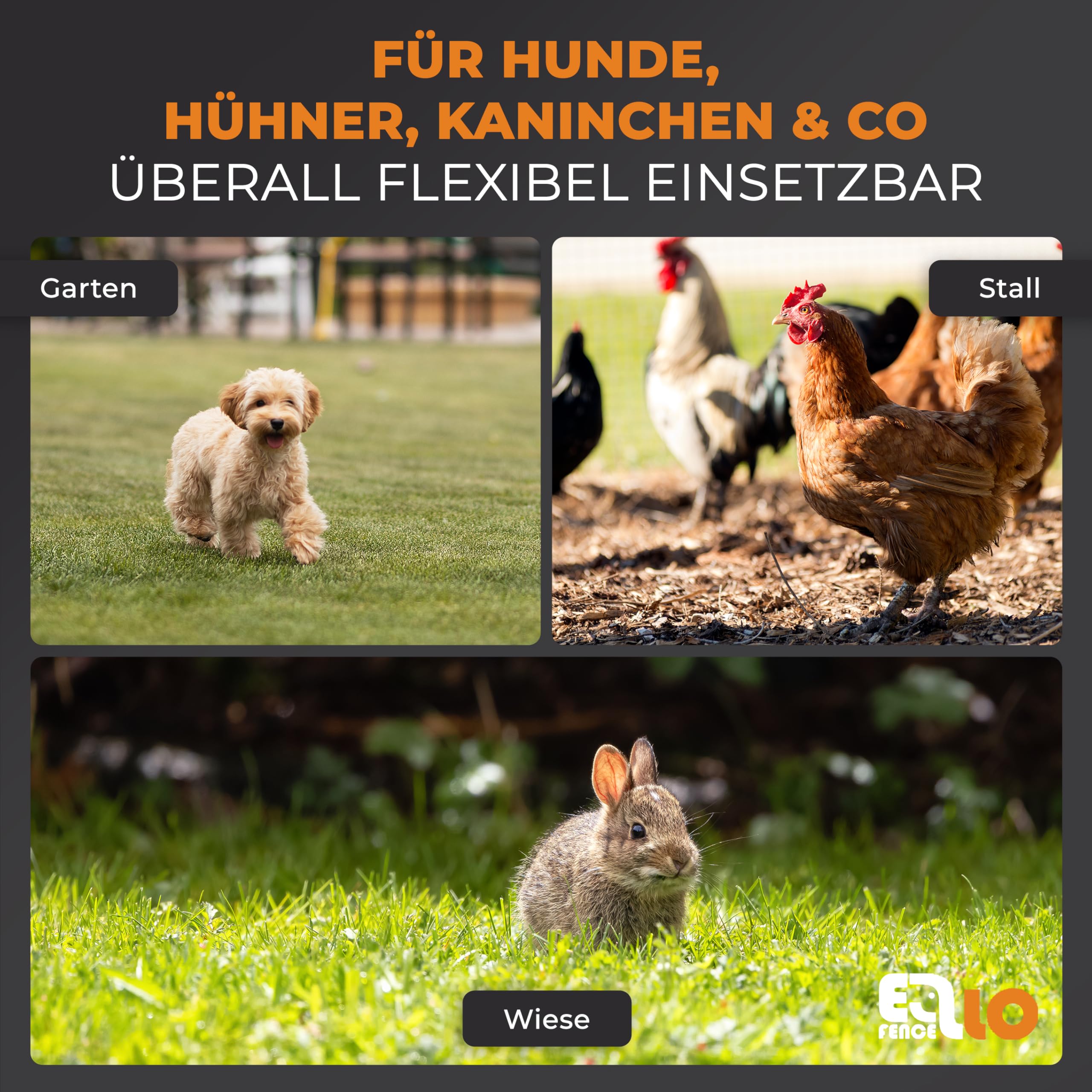 Weidezaun Kleintier Set - Robustes 230V Weidezaungerät, 25m elektrifizierbares Netz, Erdung & Zaunprüfer - Mobiles Komplettset für Hühner, Kaninchen &, Hunde