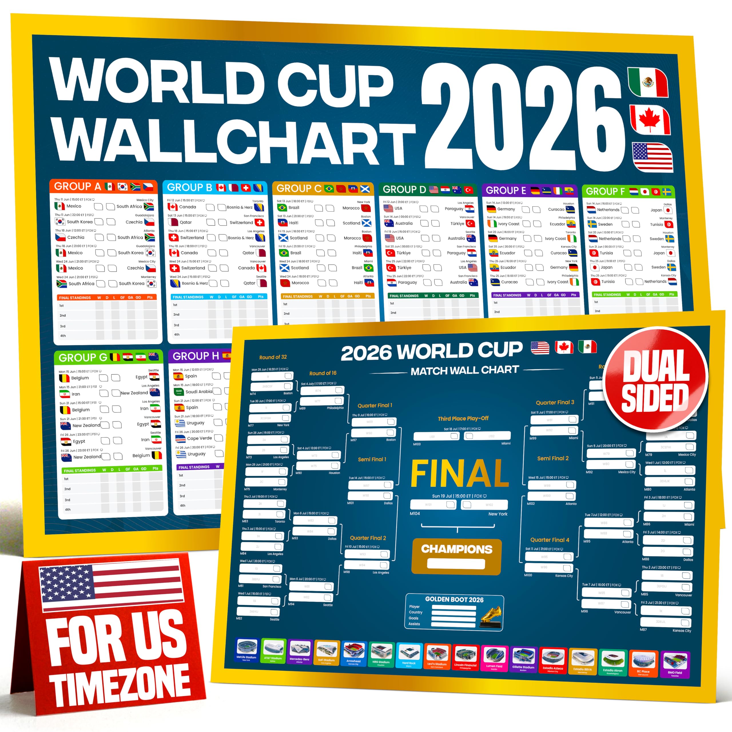 Amazon.co.jp: ワールドカップブラケットポスター 2026 A1 - サッカー