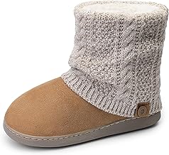 shoeslocker Women's Slipper Boots Fuzzy Memory Foam Bootie Slippers Womens Ankle House Slippers