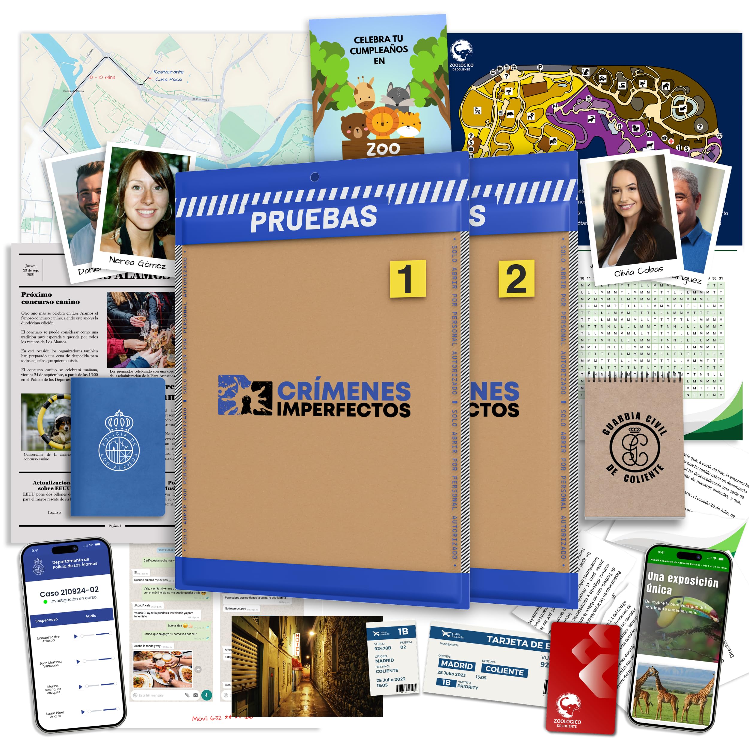 Pack de 2: Caso 1 y Caso 2. Juegos de Mesa Adulto, Casos Policiales para Resolver Misterio en Casa, Escape Room Juego de Mesa Resuelve el Crimen como Detective