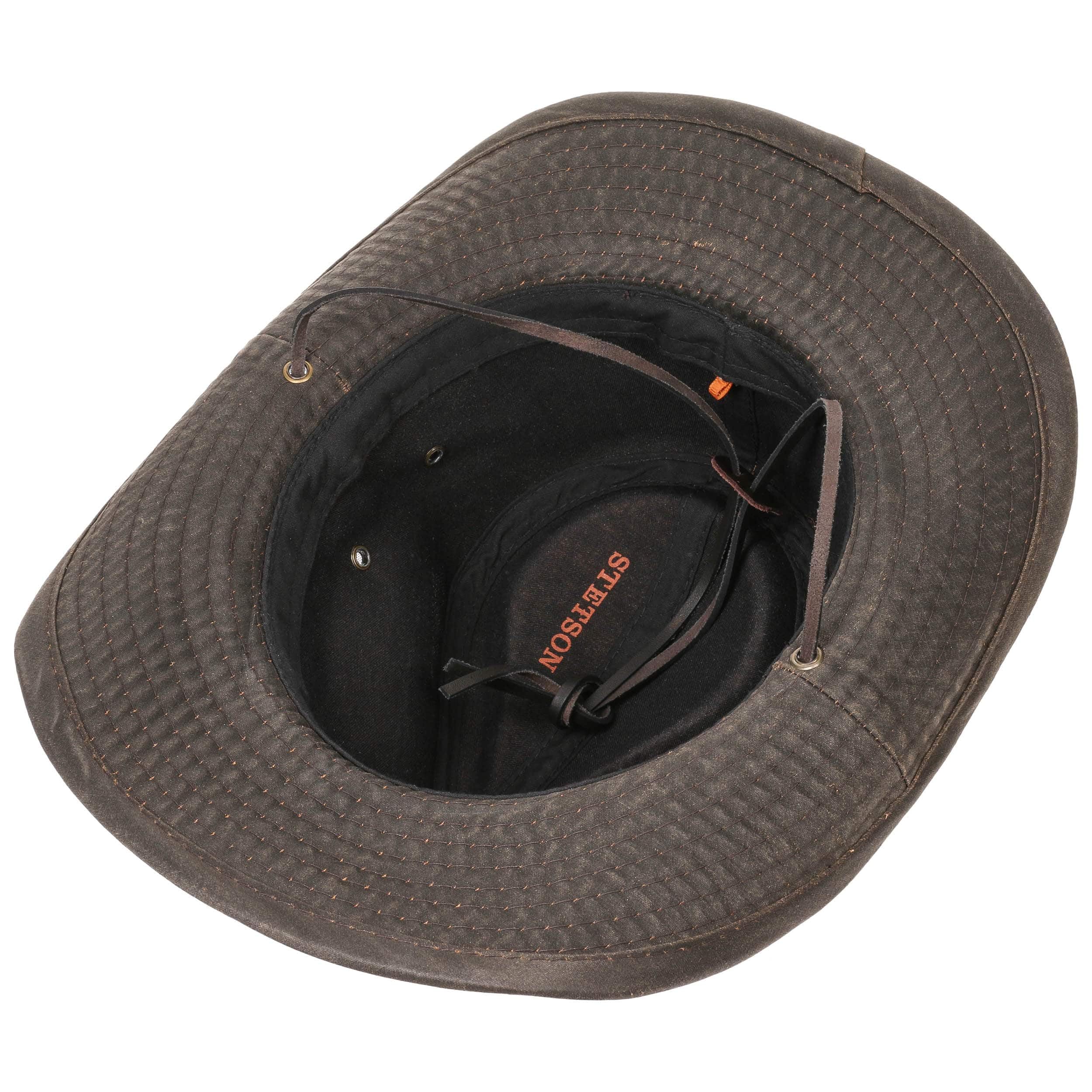 Stetson Diaz Outdoorhut Herren Westernhut mit Kinnband und biegbarem Rand Cowboyhut UV-Schutz 40+ Stoffhut Baumwolle Washed/Used Design Sommer Winter