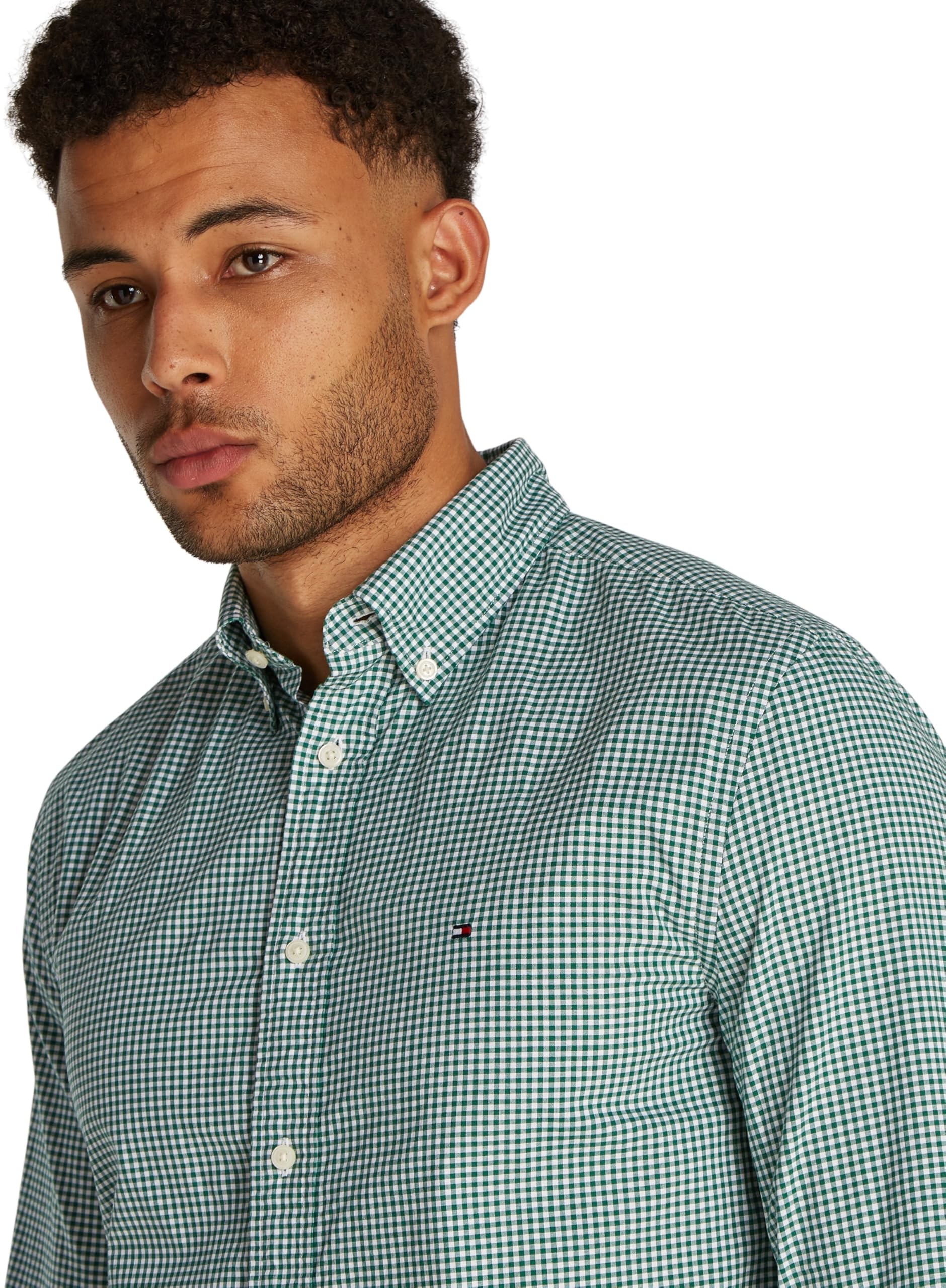 Tommy Hilfiger Camisa Hombre Flex Poplin Gingham Regular Fit