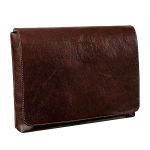 Time Resistance Leather Messenger Bag for Men - Crossbody Bag - Full Grain Leather - Tablet Sized Shoulder