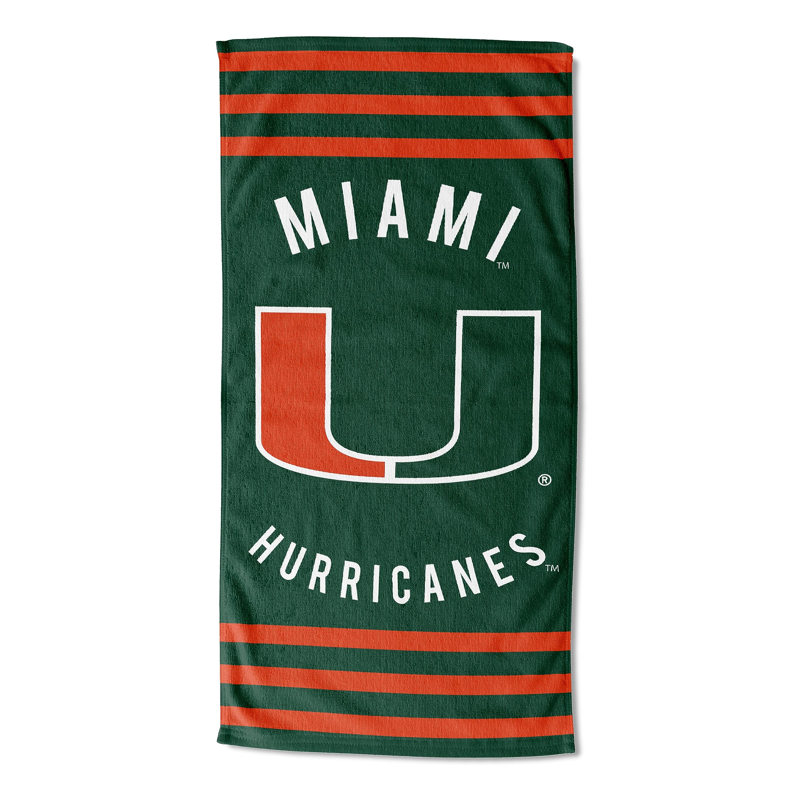 Northwest NCAA Miami Hurricanes Beach Towel, 30" x 60", Stripes