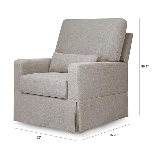 Miniatura 6 de Million Dollar Baby Classic Crawford - Planeador giratorio cómodo con respaldo de almohada en tejido ecológico gris Performace repelente al agua y