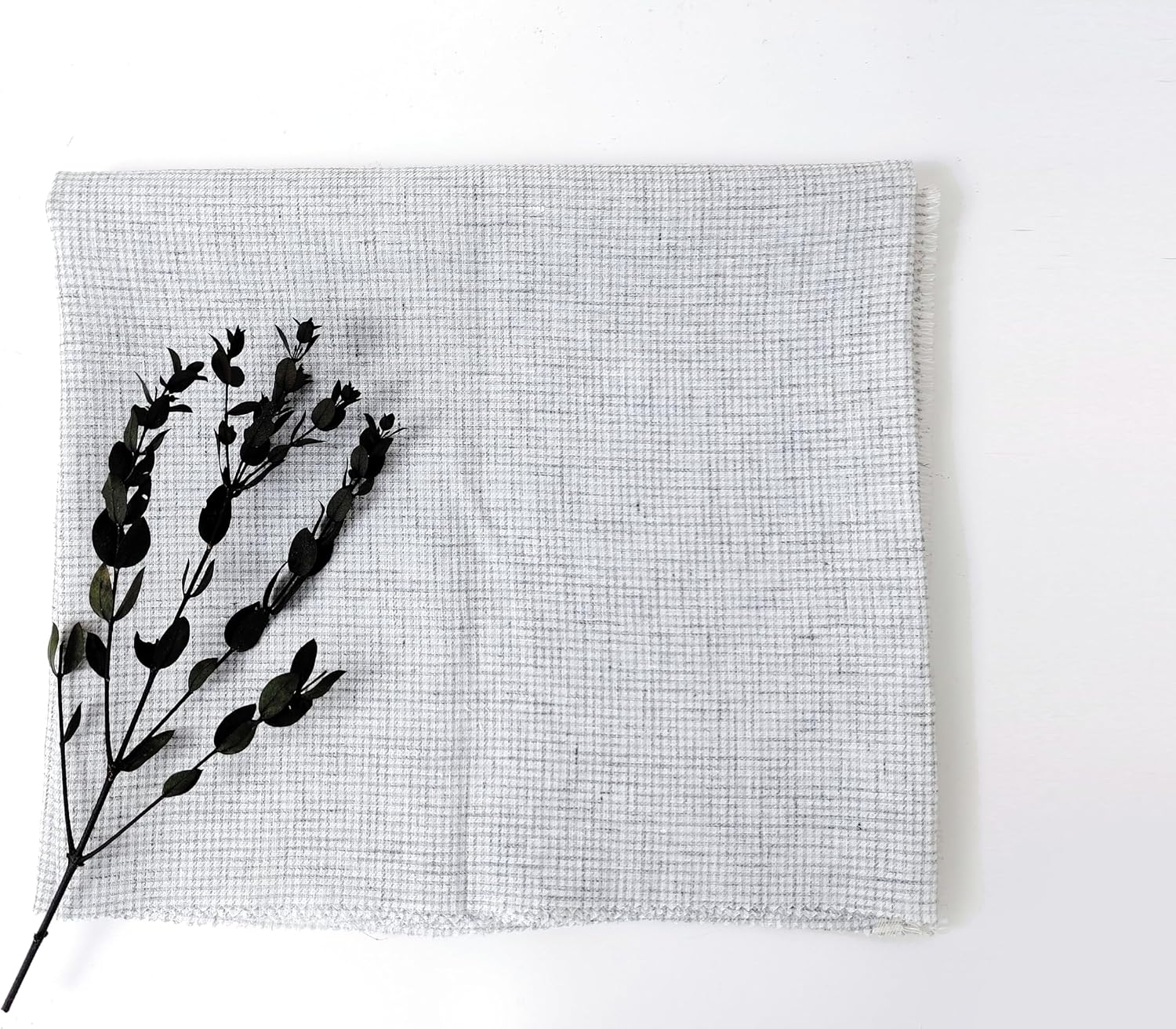 Subtle Gingham Check Linen-Polyester Fabric – Soft Handfeel, Melange Effect 7995 7996 Beige(Light)