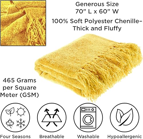 Miniatura 3 de LHC - Manta de felpilla de gran tamaño de 60 x 70 pulgadas, ligera, flecos de 5 pulgadas, ultrasuave y brillante en color verde azulado laguna,