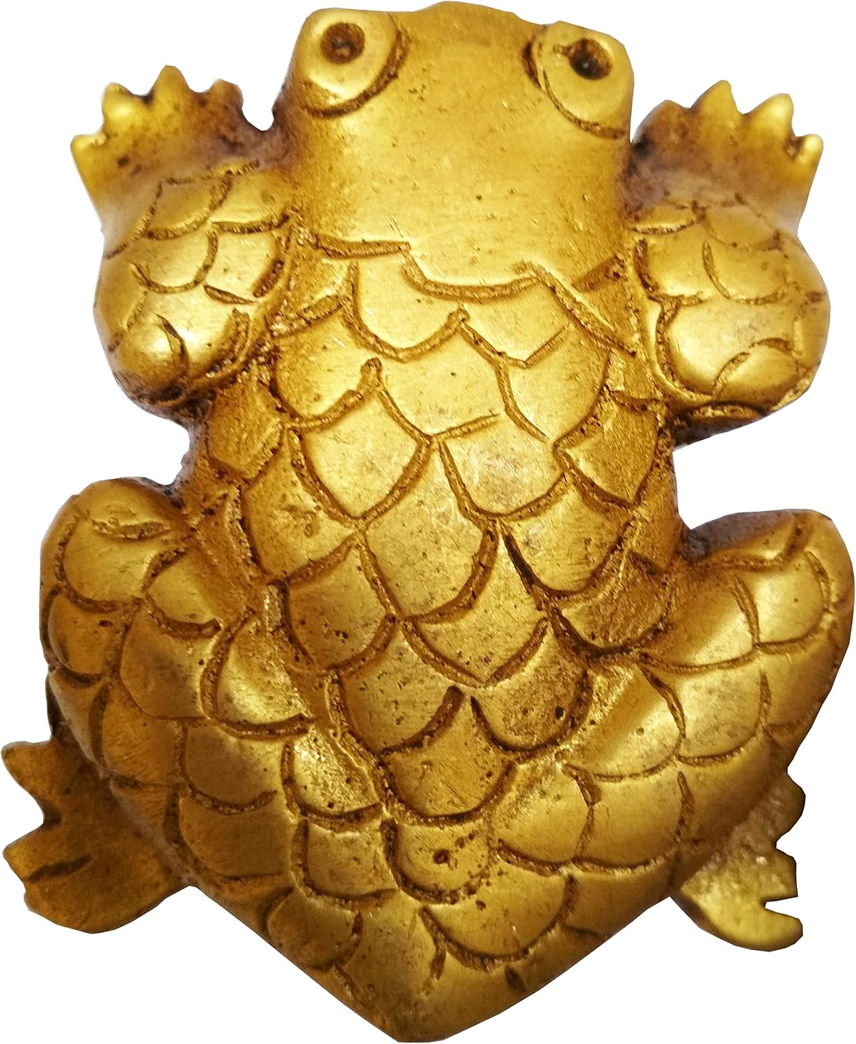 Purpledip Brass Knob 'Lucky Frog': Small Designer Pull Handle (11589)
