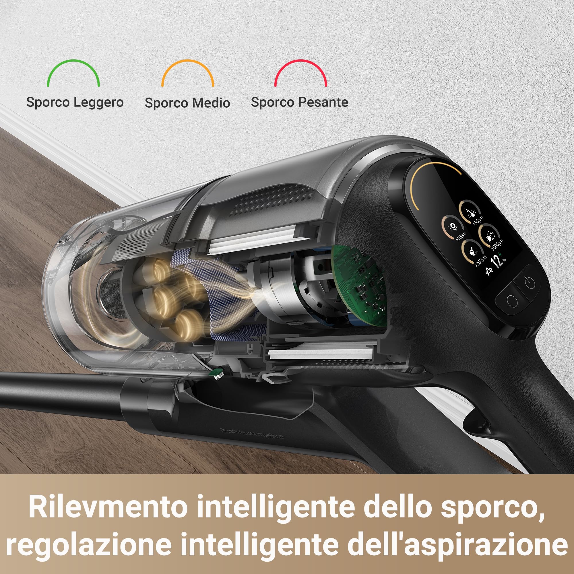 DREAME Z30 Aspirapolvere Senza Fili, Scopa Elettrica Senza Fili, Aspirazione da 28,000PA/310 AW, Autonomia 90 Min, Rilevamento Automatico Sporcizia, Regolazione Automatica dell'aspirazione