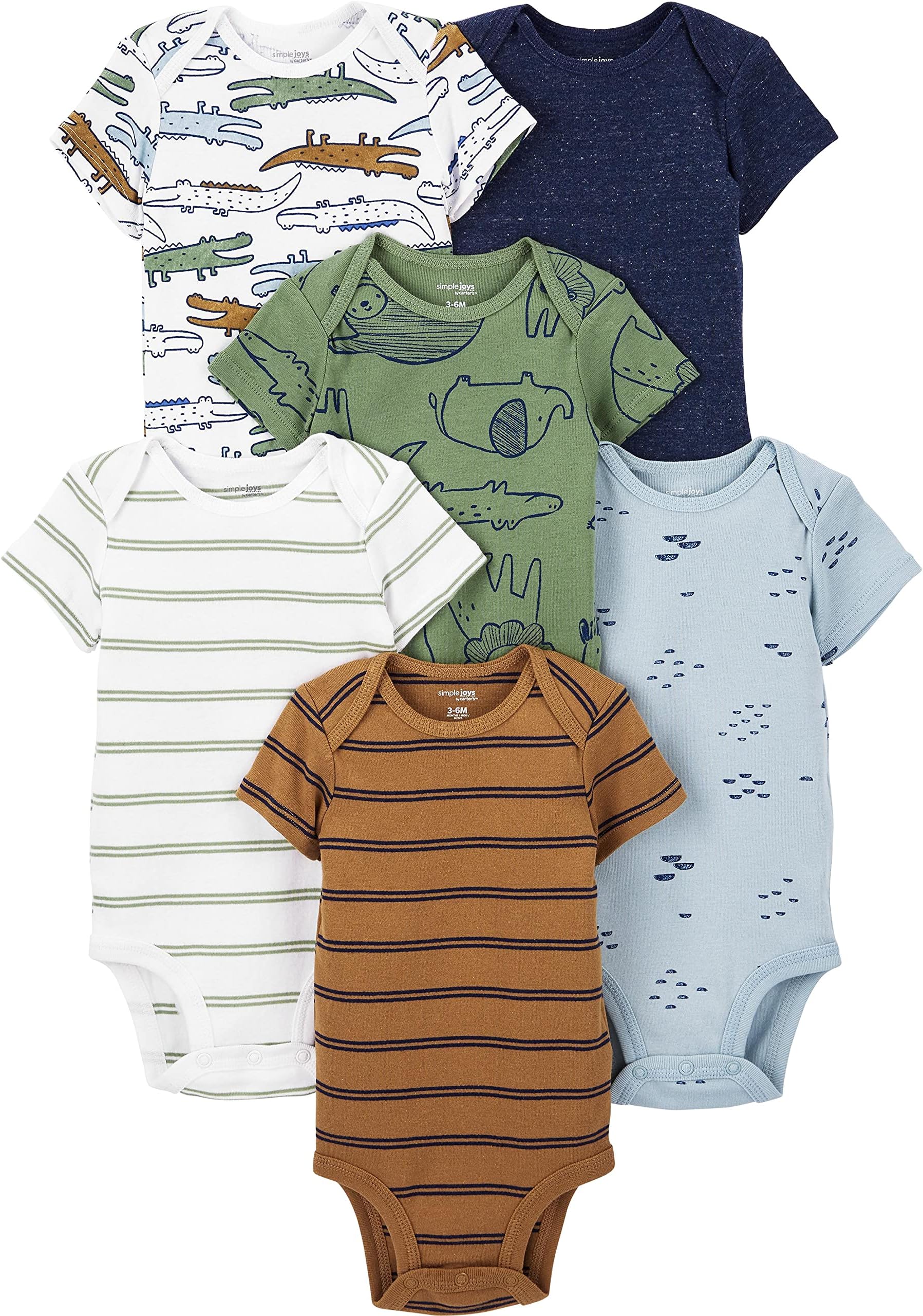 Simple Joys by Carter's Baby-Boys 6-Pack Short-Sleeve Bodysuit