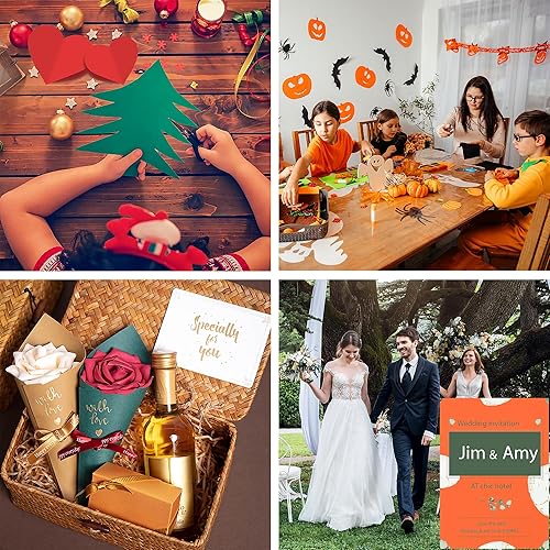 Vista 34 de 24 hojas de papel de cartulina negra de 8.5 x 11 pulgadas para tarjetas de bricolaje, invitaciones, álbumes de recortes y otras manualidades