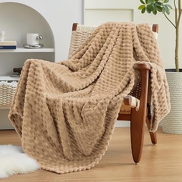 EXQ Home Turtle Shell Throw Blanket Brown for Couch Gentle Soft Fleece