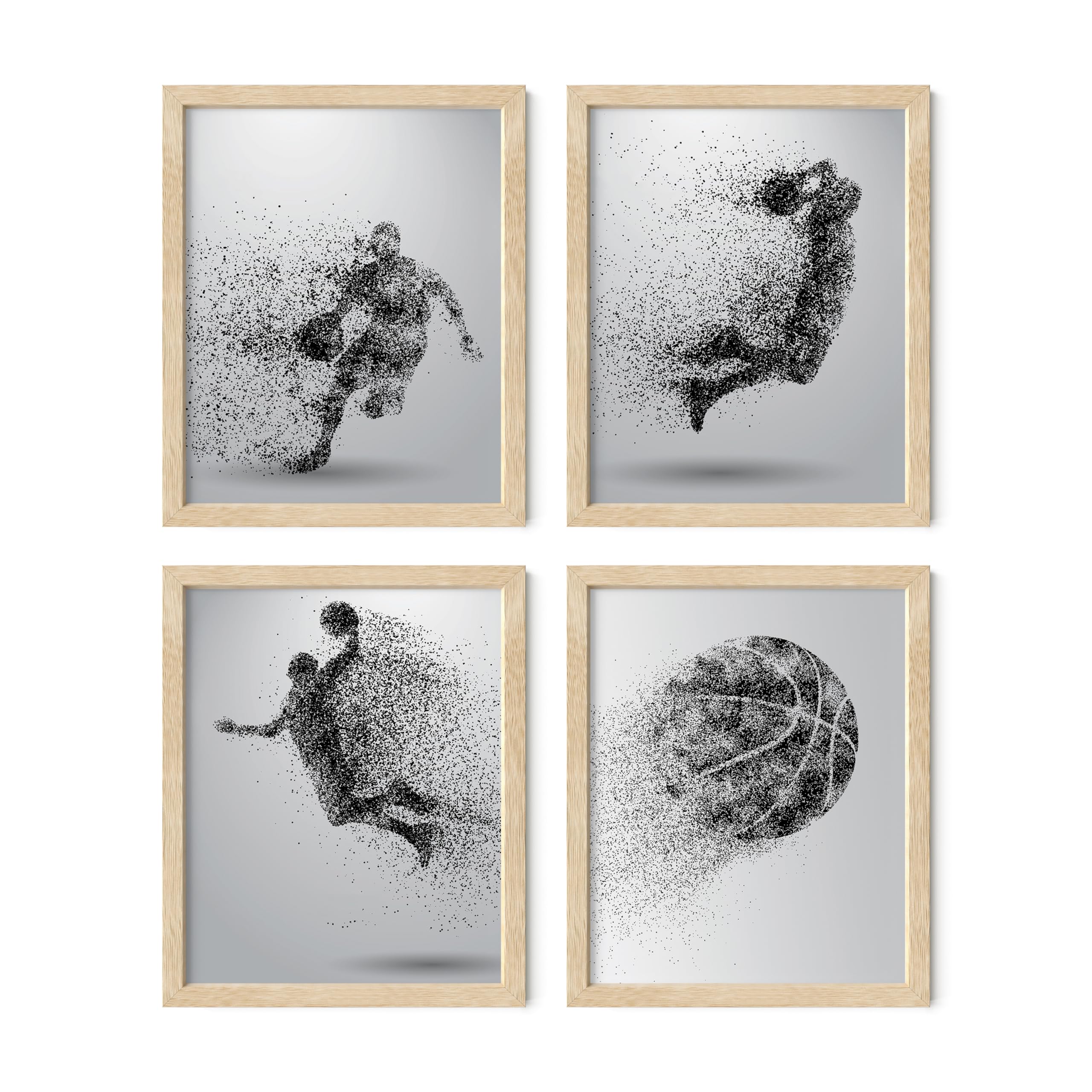 Summit Designs Basketball Wall Art Prints, Set Of 4 (8x10) Unframed Basketball Posters, Room Decor For Men Kids Teenagers, Wall Decor, Boys Bedroom Prints