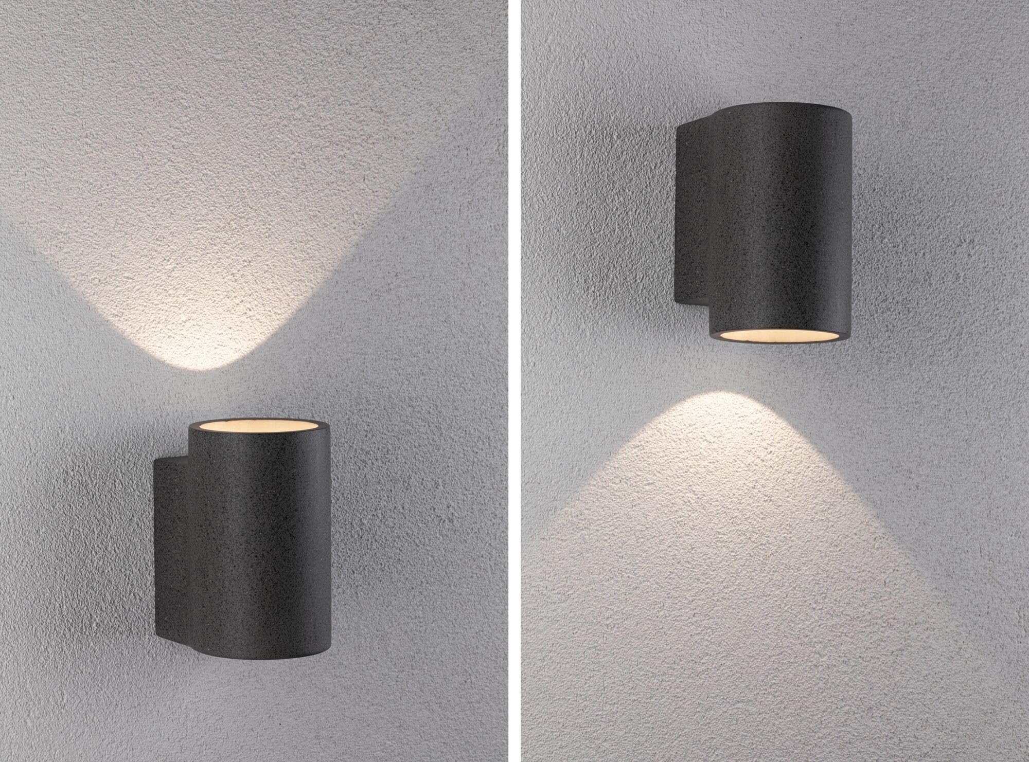 Paulmann 94500 Luminaire d'extérieur LED Concrea IP44 incl. 1x6,8 watts appliques d'extérieur grès noir éclairage de jardin béton 3000 K