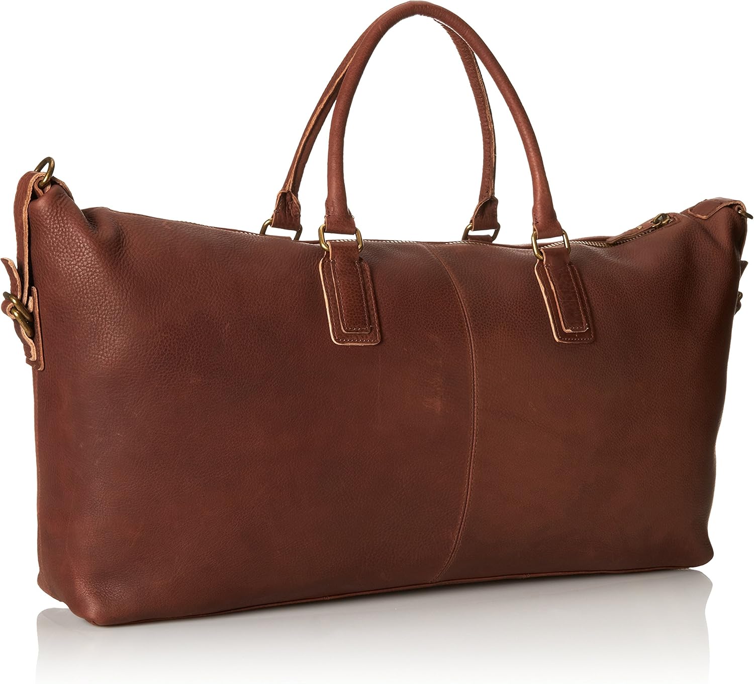 Men's Classic Leather Weekender Bag, Dark Brown, One Size