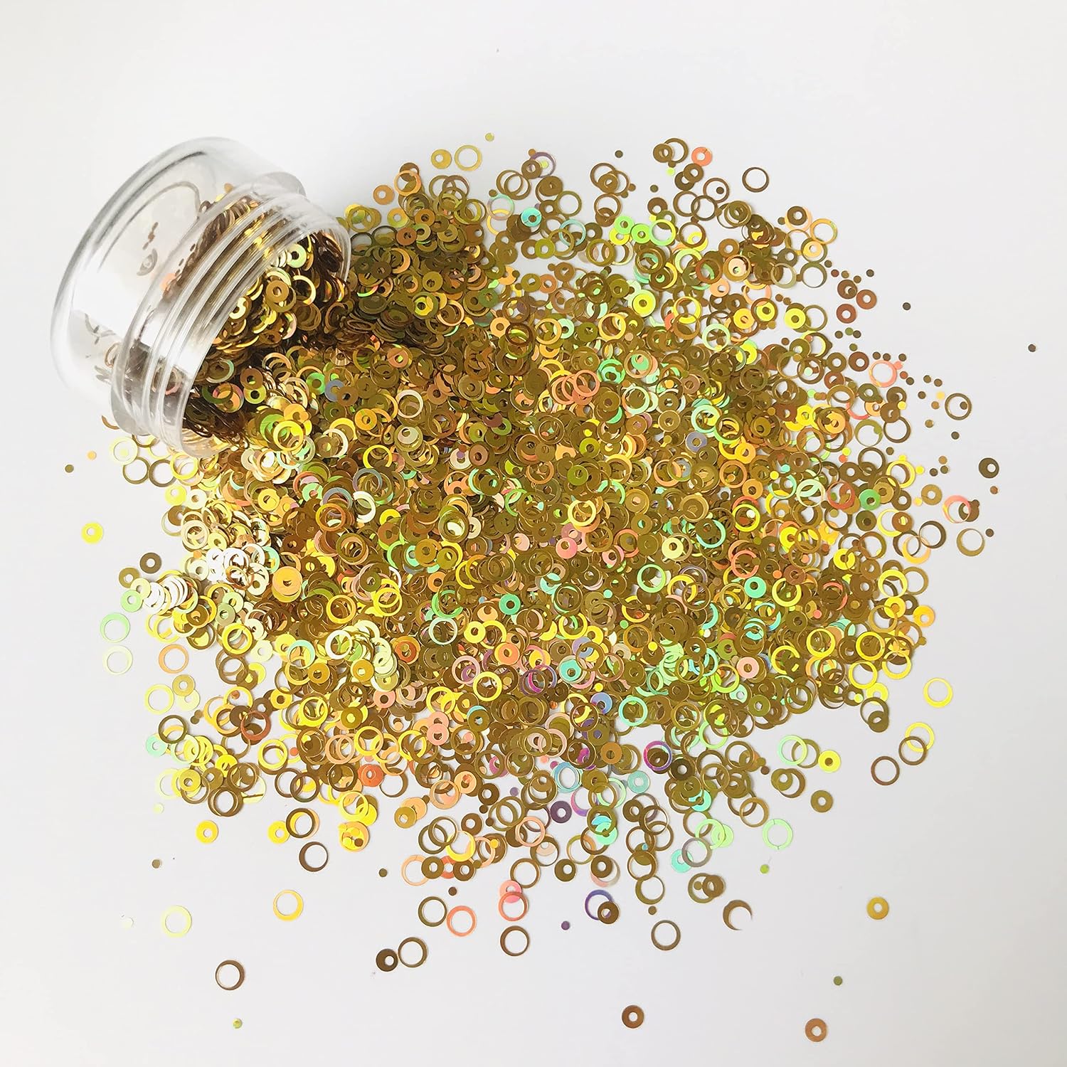 PrettyG 10 Grams/Pack - Hollow Circle Shape Glitter Sequins - Festival Rave Beauty Makeup Face Body Nail Art Decoration LB200