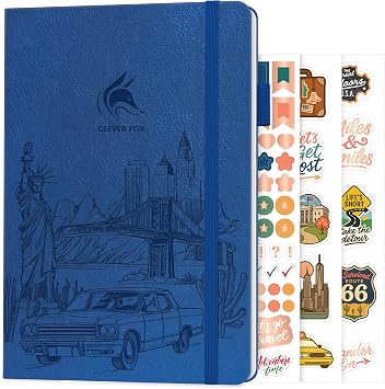 Clever Fox U.S. Travel Planner USA 50 States Travel Journal with Bucket Lists, Trip Itinerary, Trip Budget & Expense Tracker, Hardcover Exploring United States Book Mystic Blue