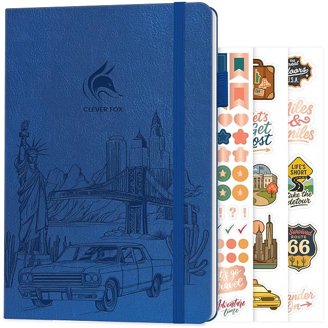 Clever Fox Clever Fox USA Travel Journal, 50 States Planner Organizer, Mystic Blue